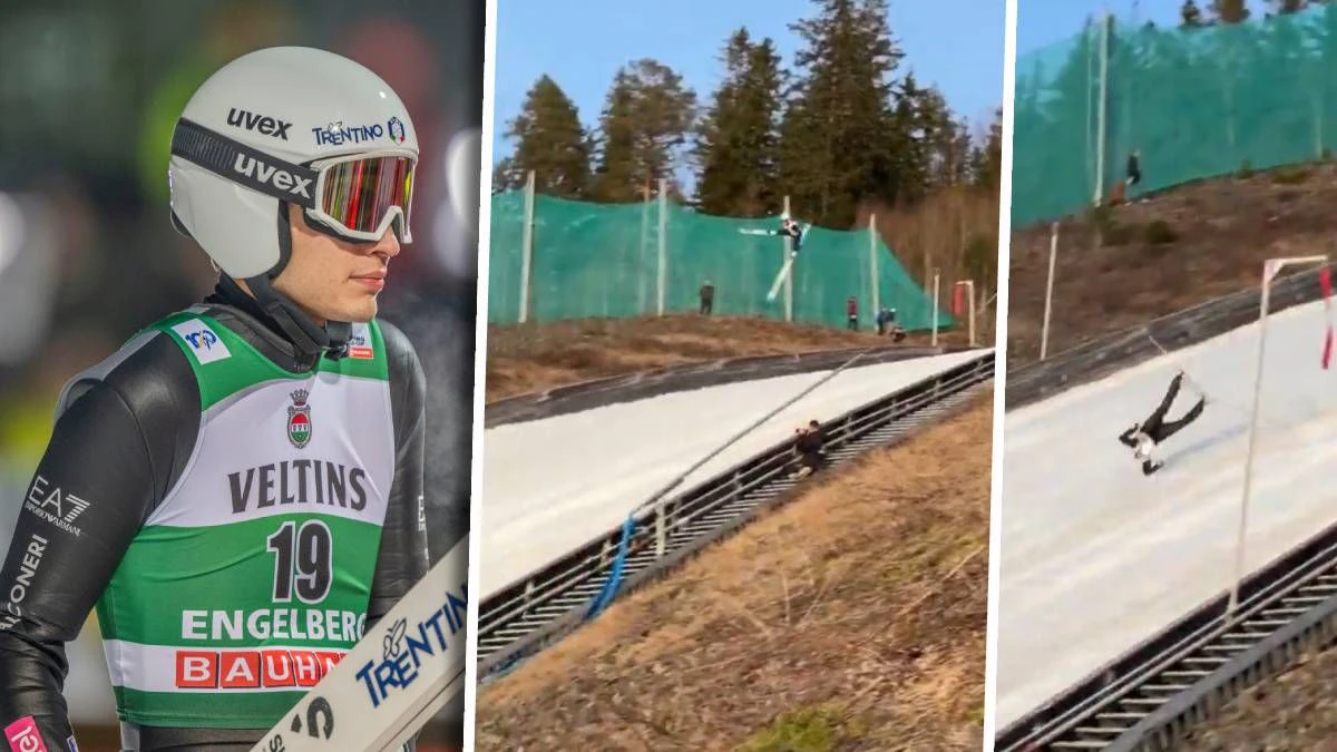 Der italienische Test-Springer Andrea Campregher ist schwer zu Sturz gekommen. 