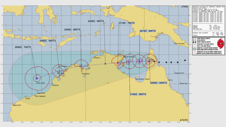 Prognose des Joint Typhoon Warning Centers 