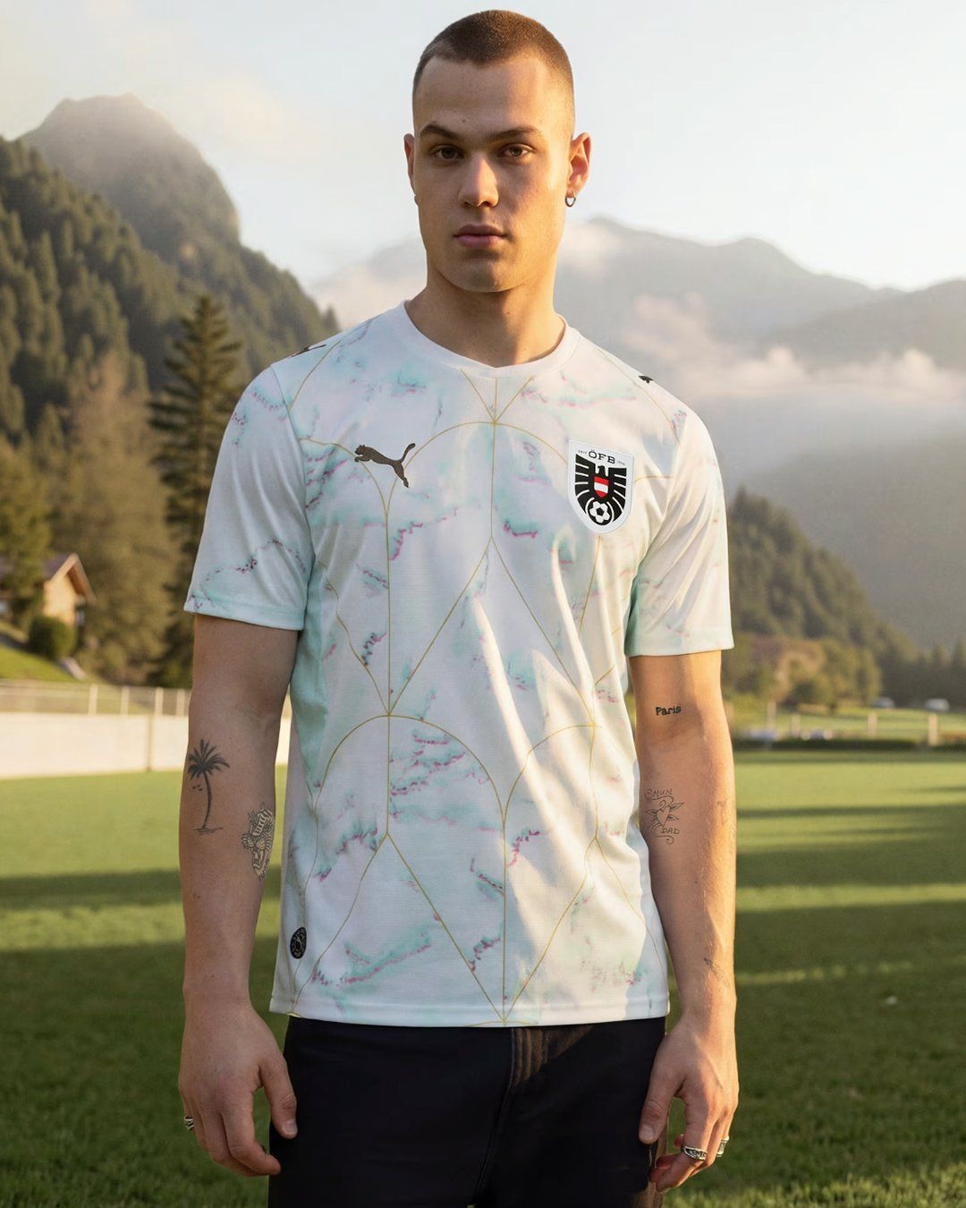 Das Auswärtstrikot des österreichischen Nationalteams bei der WM 2026. 