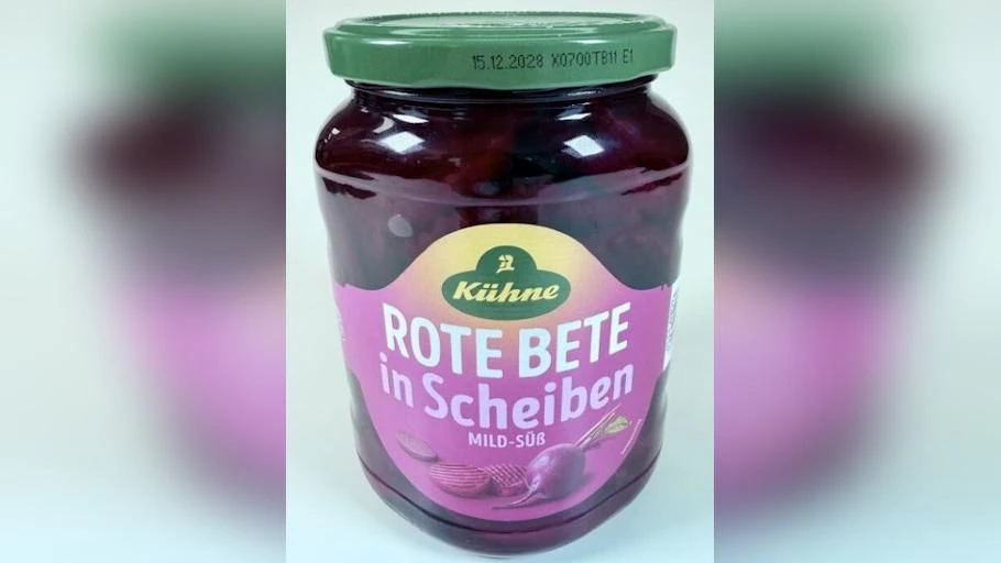 Produktrückruf Kühne Rote Bete Scheiben, 720ml im Glas: Gefahr durch Fremdkörper im Produkt