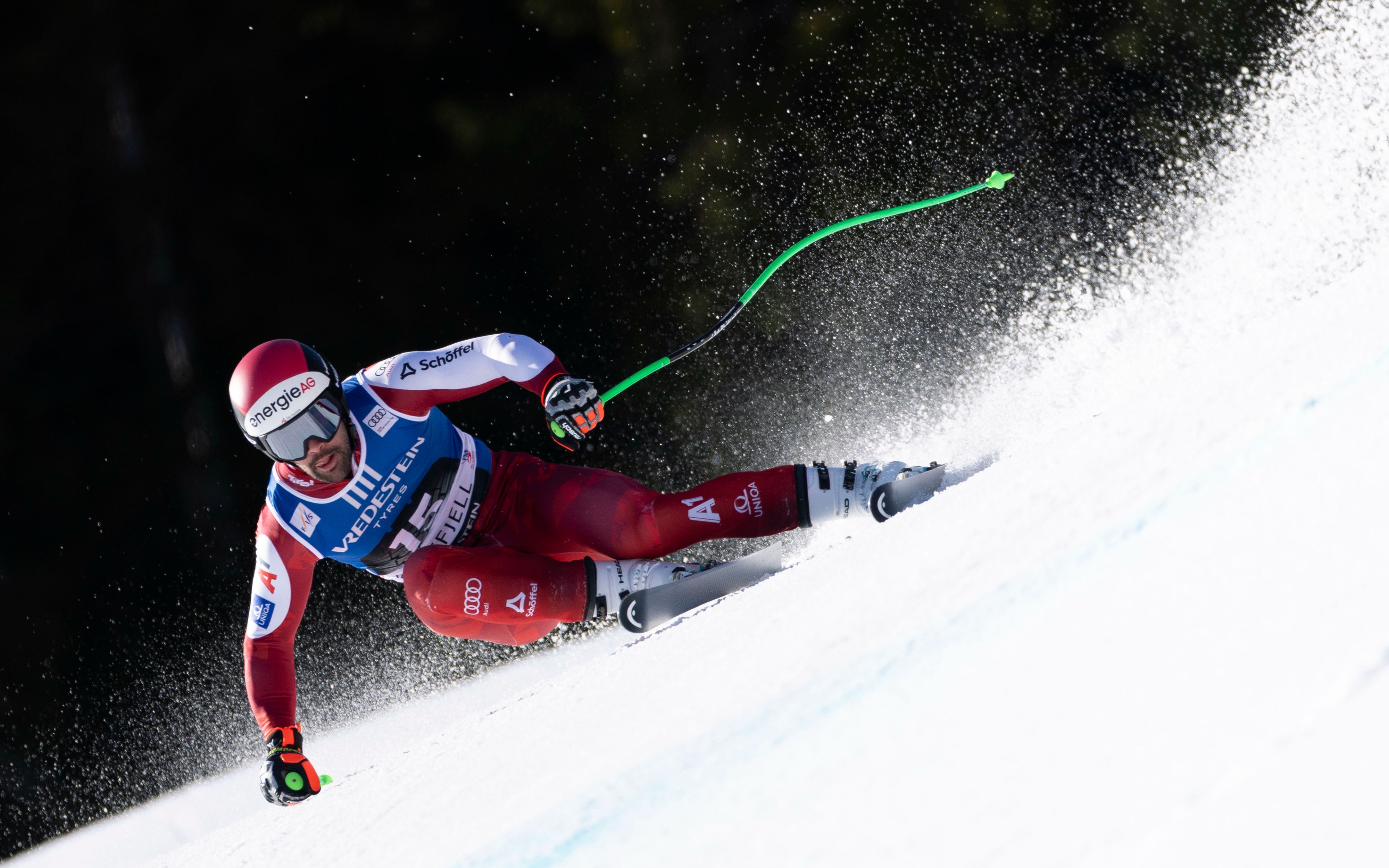 Vincent Kriechmayr fährt im letzten Abfahrtstraining des Jahres auf Platz zwei. 