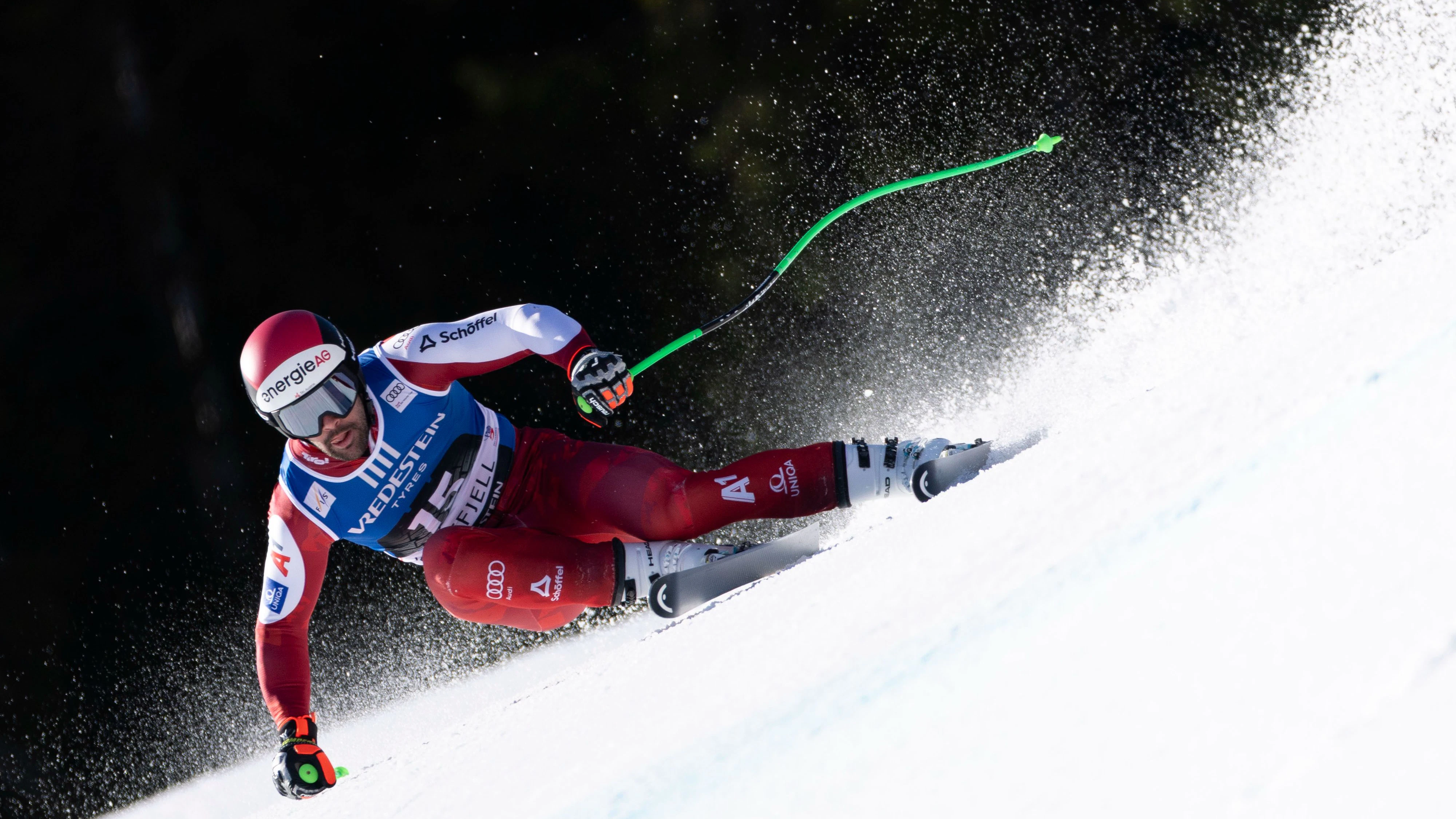 Vincent Kriechmayr fährt im letzten Abfahrtstraining des Jahres auf Platz zwei. 