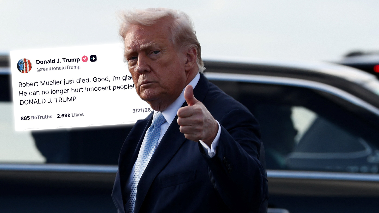 Donald Trump freut sich über den Tod des langjährigen FBI-Chefs.