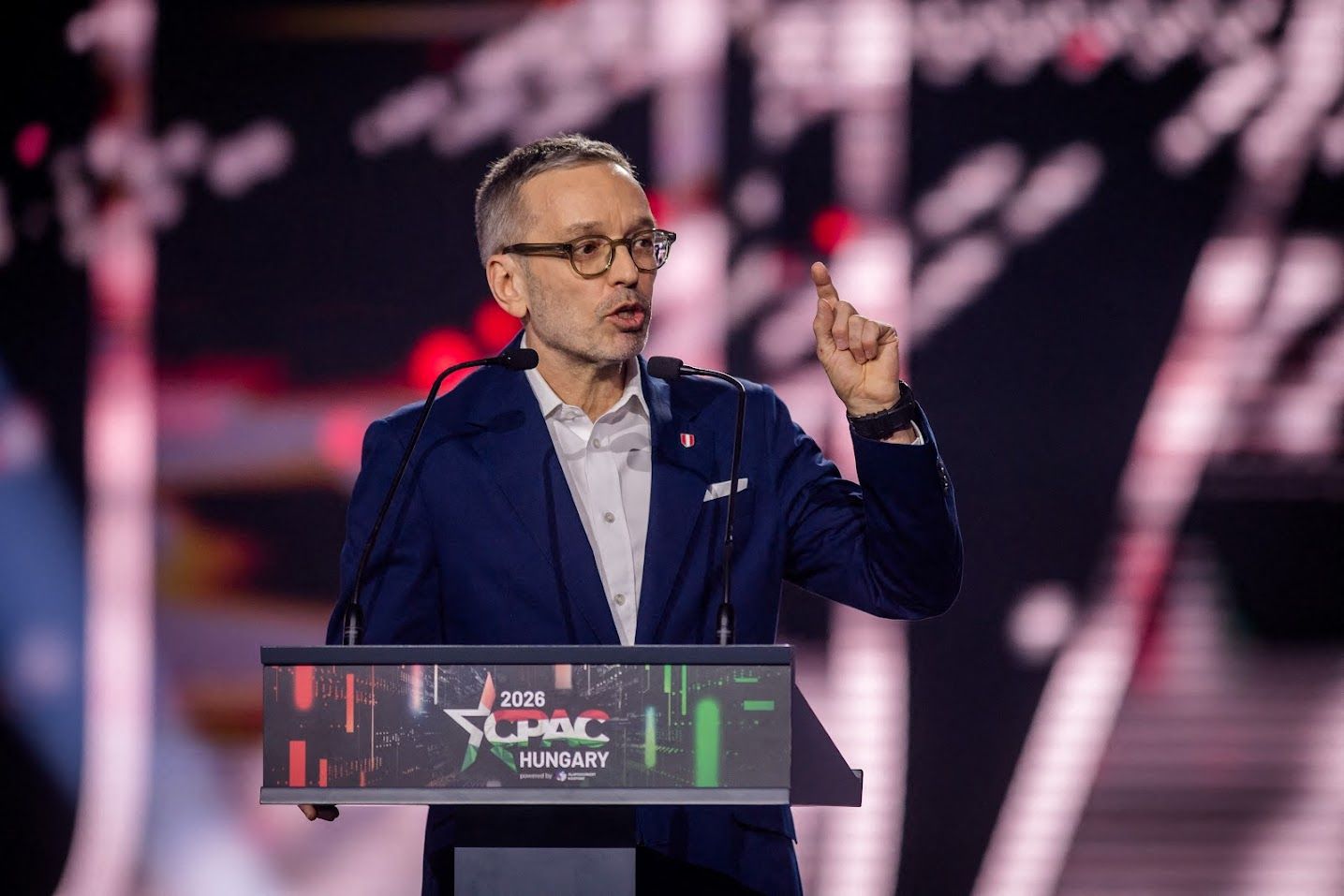 FPÖ-Chef Herbert Kickl bei der Conservative Political Action Conference (CPAC) in Budapest. 