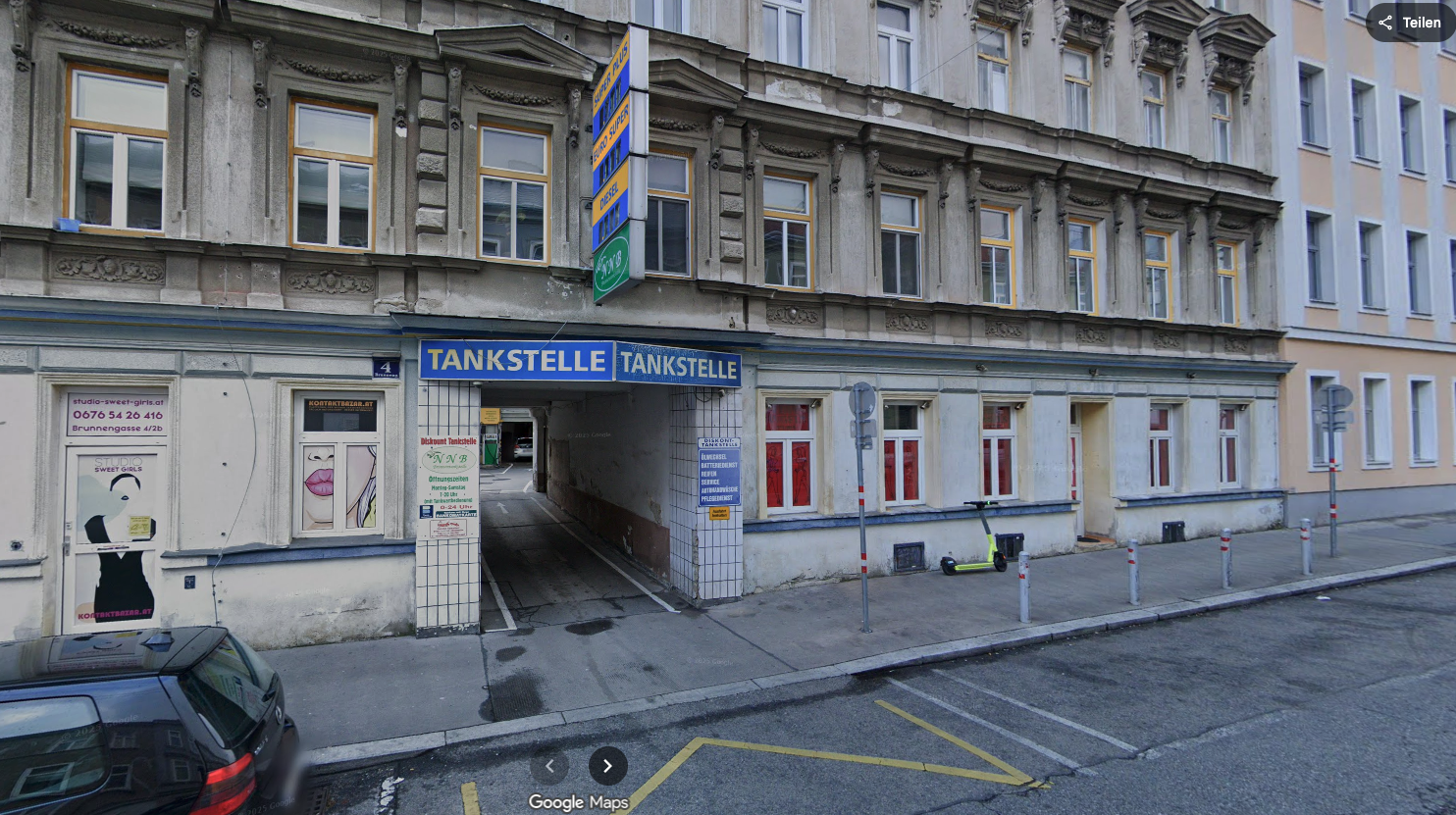 Bei dieser Tankstelle in der Brunnengasse 4 in Wien-Ottakring gibt es am Sonntag Diesel und Benzin zu 