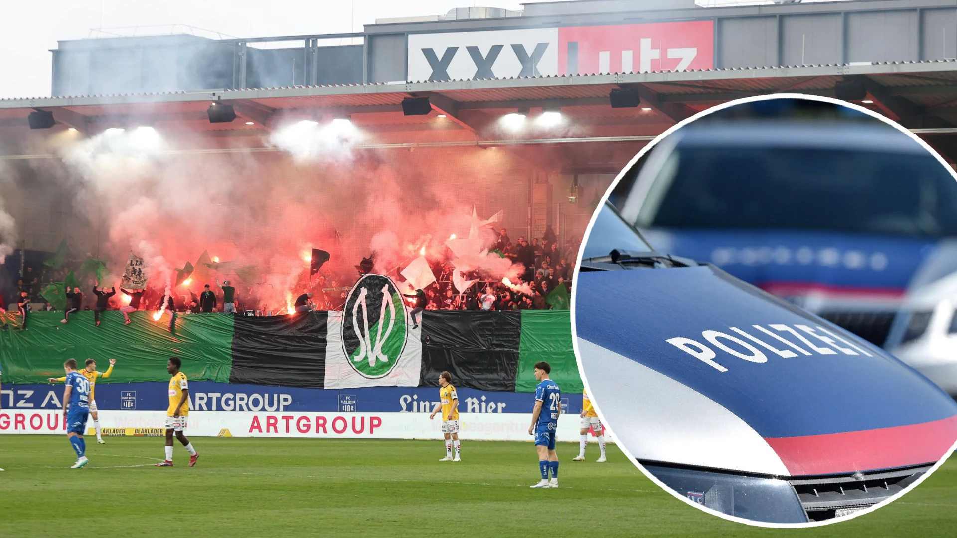 Kurz vor Anpfiff im Donauparkstadion musste am Samstag noch die Polizei eingreifen.