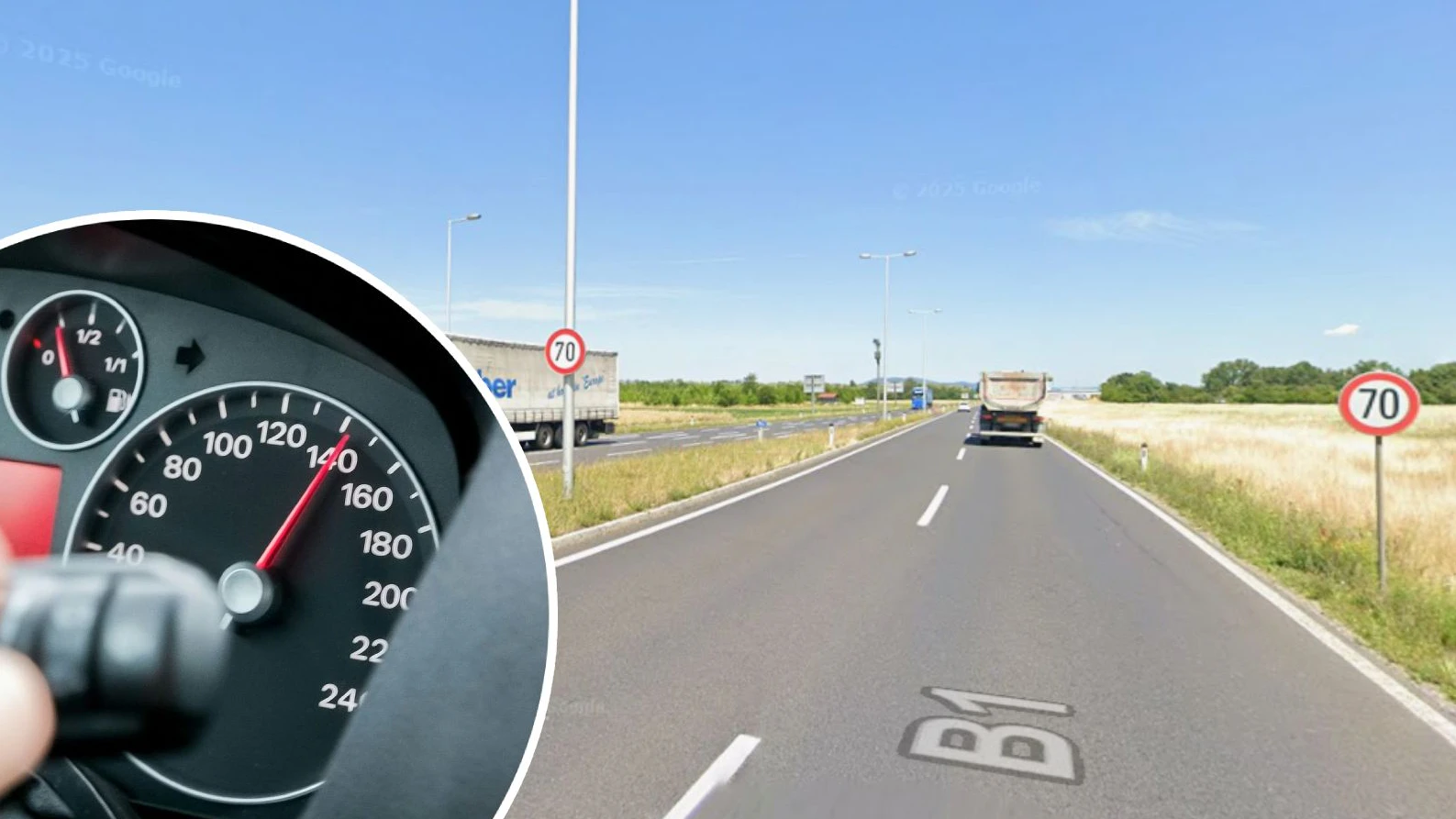 Die Polizei stoppte den 20-Jährigen in Hörsching auf der B1 Richtung Linz. (Symbolbild)