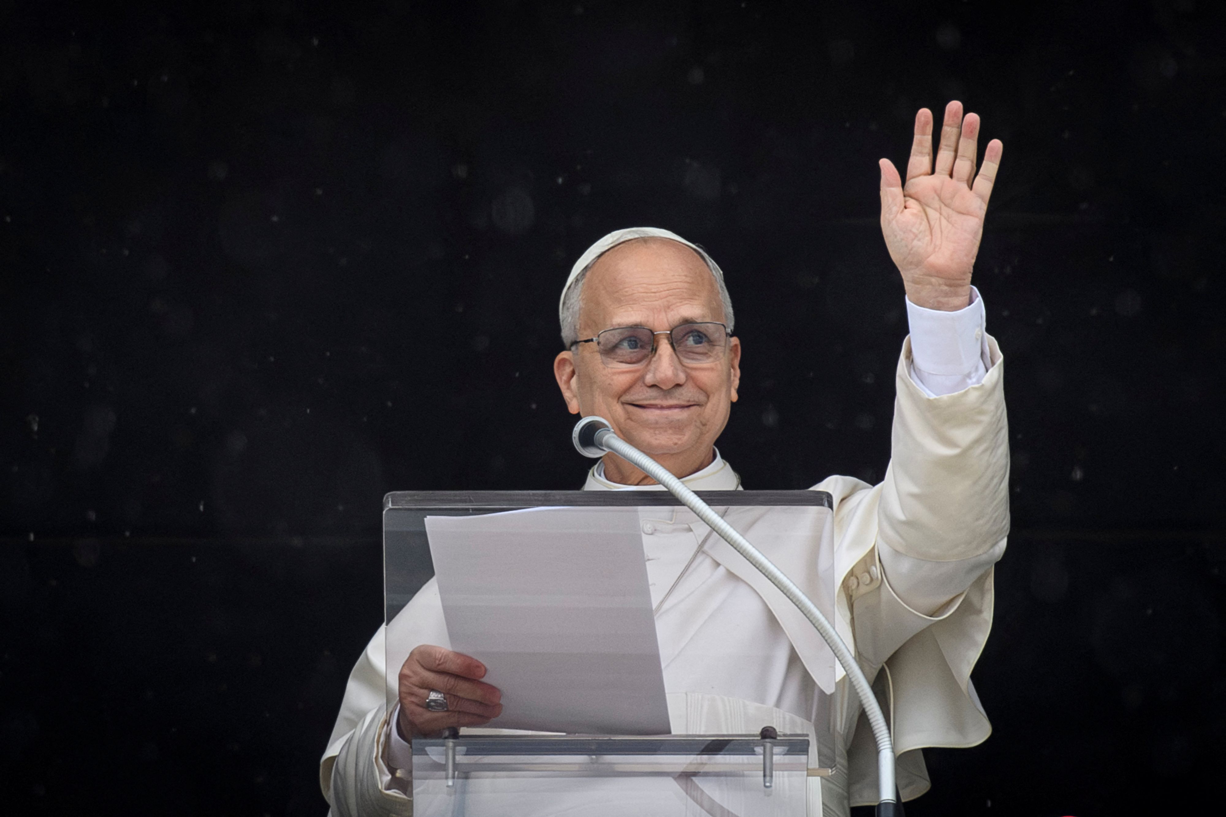 Papst Leo XIV. während des Angelus-Gebets am 22. März 2026 in Rom.