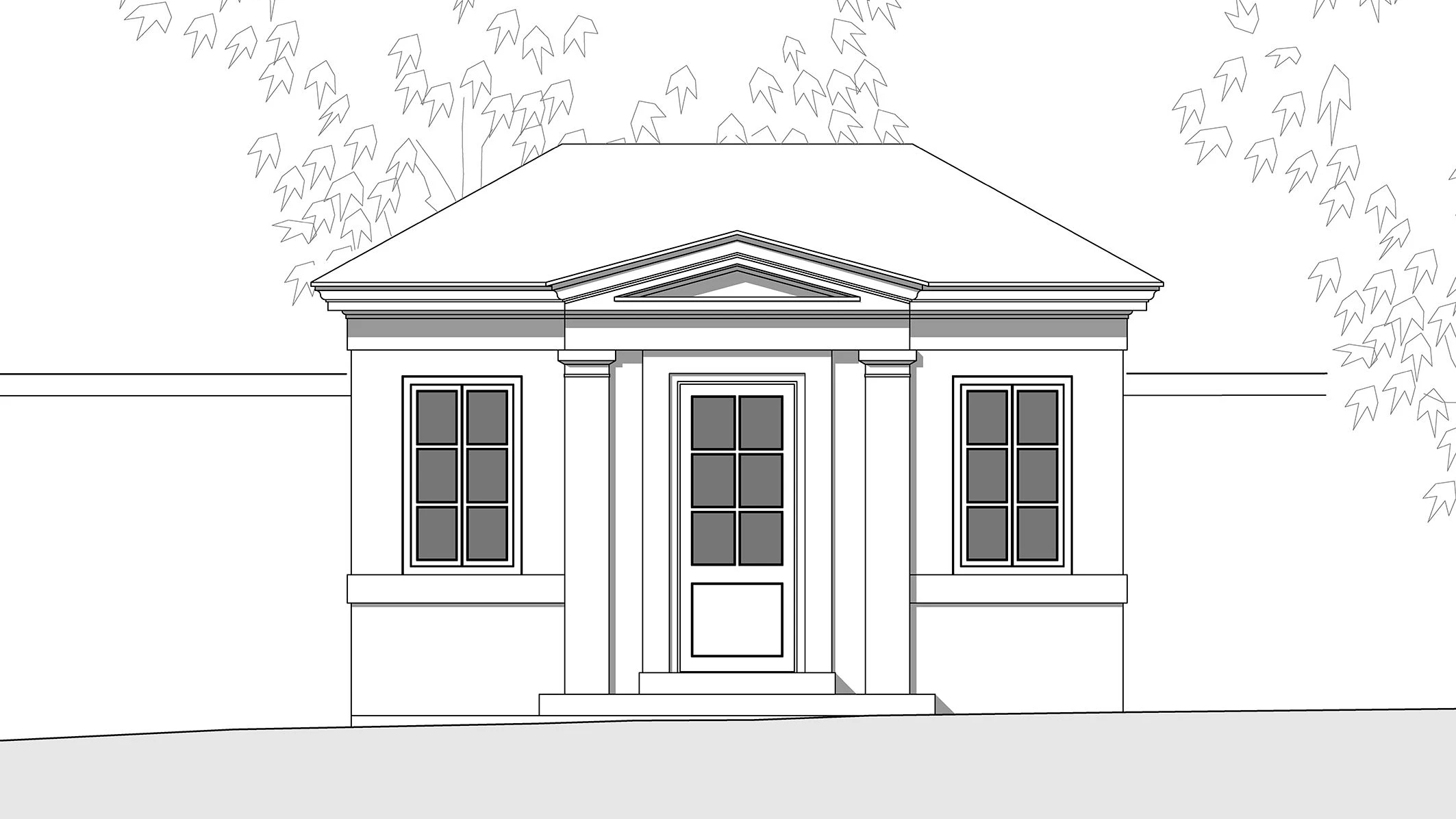 Der Entwurfsplan der Portiesloge.