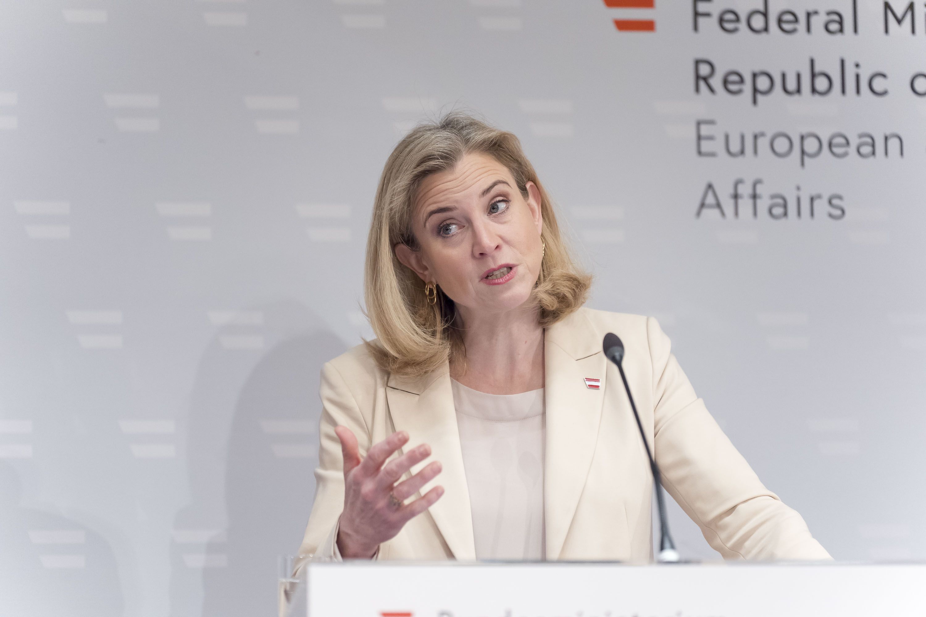 Außenministerin Beate Meinl-Reisinger (Neos) fordert eine aktivere Rolle Europas in internationalen Konflikten.