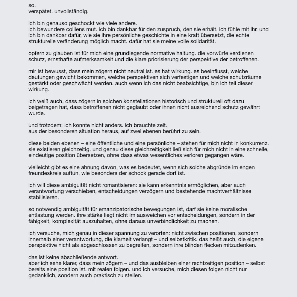 Das Statement im Wortlaut