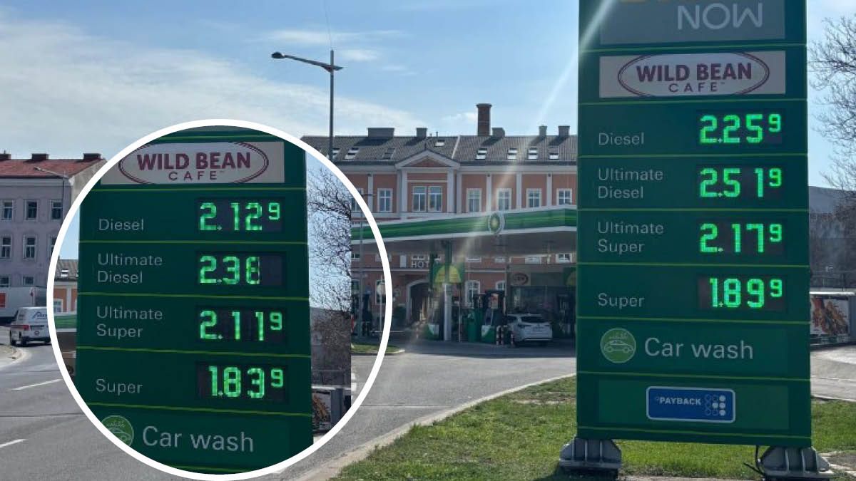 Wenige Sekunden vor 12 Uhr tankte man deutlich günstiger (Kreis), dann plötzlich galt: 2,259 Euro pro Liter Diesel.