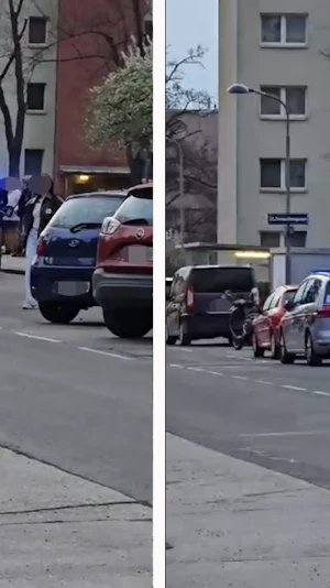 BMW-Fahrer sorgt in Wien-Floridsdorf für Lärm, Streit mit Anrainer eskaliert. Polizei schreitet ein, Waffen sichergestellt, Anzeigen folgen.