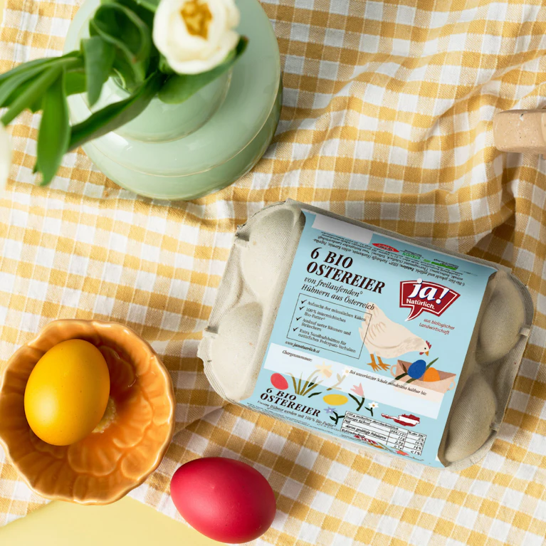 Wenn zu Ostern die Nachfrage steigt, bleibt BILLA seinem Grundsatz treu: Frischeier und Ostereier kommen weiterhin zu 100 % von heimischen Betrieben.