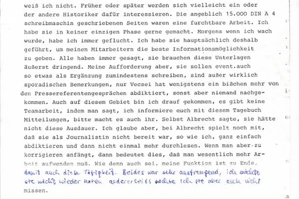 Auszug aus dem letzten Tagebucheintrag