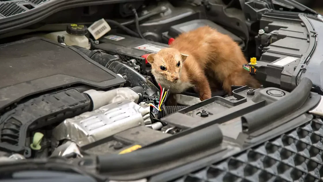 Marder im Motorraum: Die Tiere beißen Kabel an und können teure Schäden verursachen.