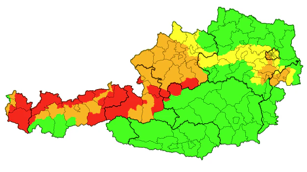 Die Wetter-Warnungen für Mittwoch. 