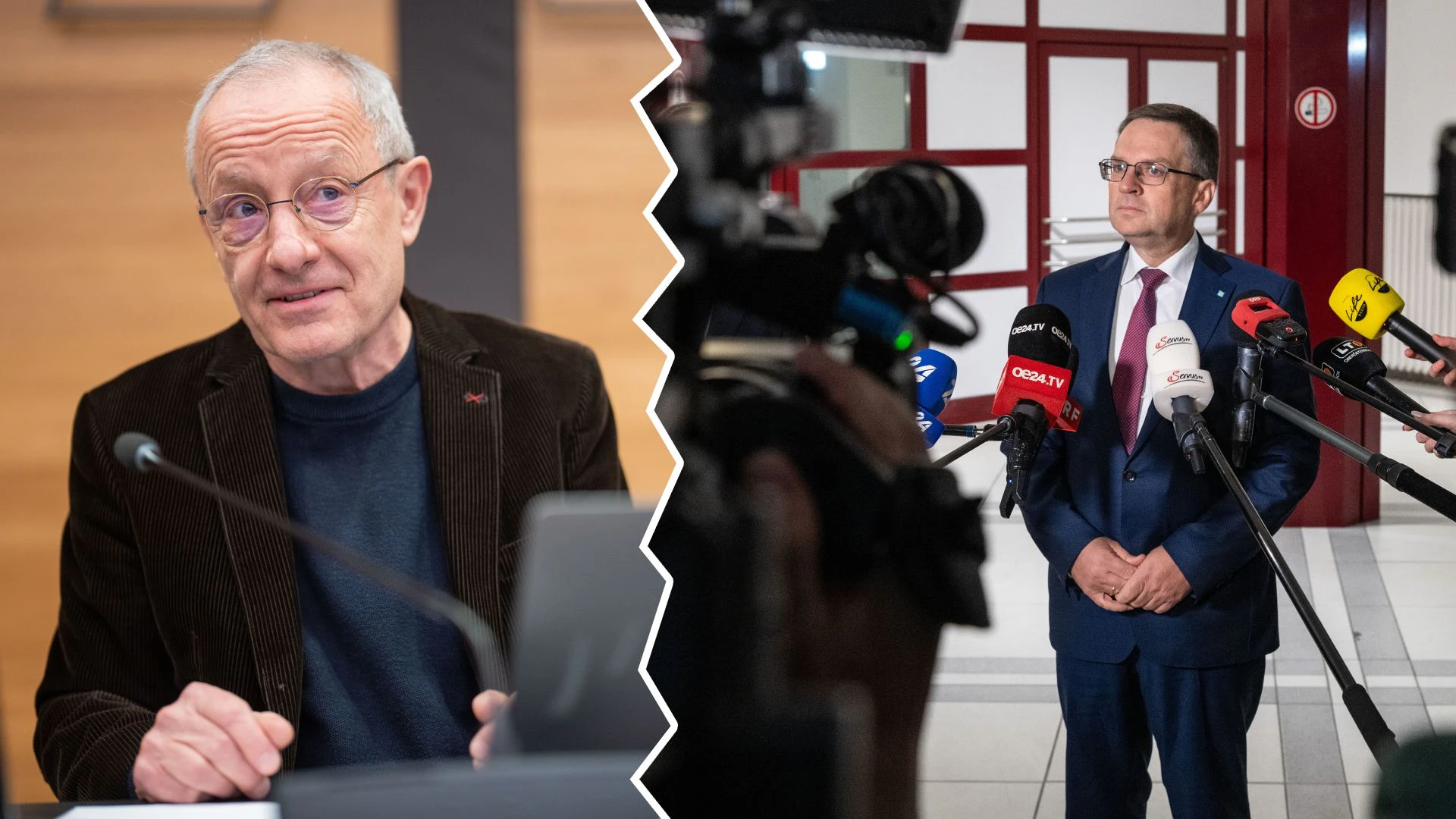 Ex-Grünen-Chef Peter Pilz (li.) will am Freitag beim Wöginger-Prozess Live-Tickern.