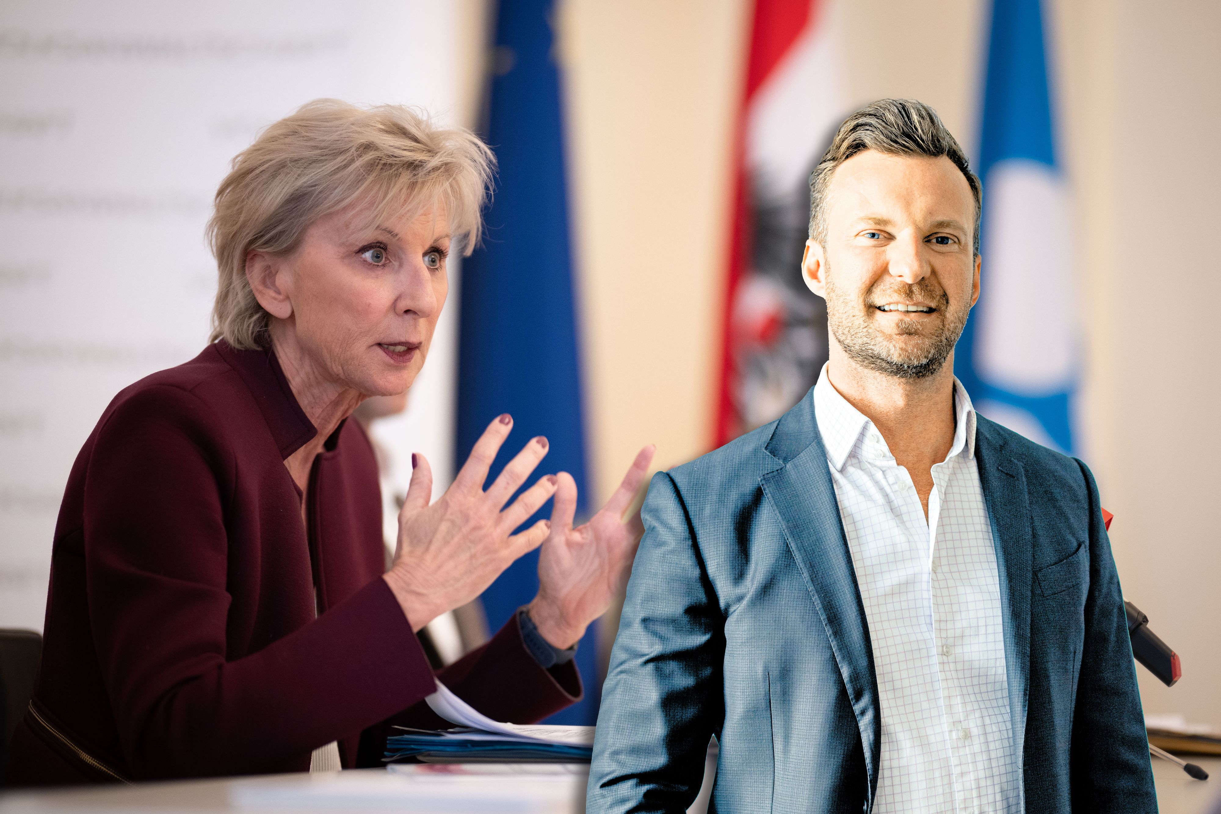 Volksanwältin Gaby Schwarz (VP) und der Präsident der  Vereinigung Österreichischer StrafverteidigerInnen (VÖStV) Philipp Wolm