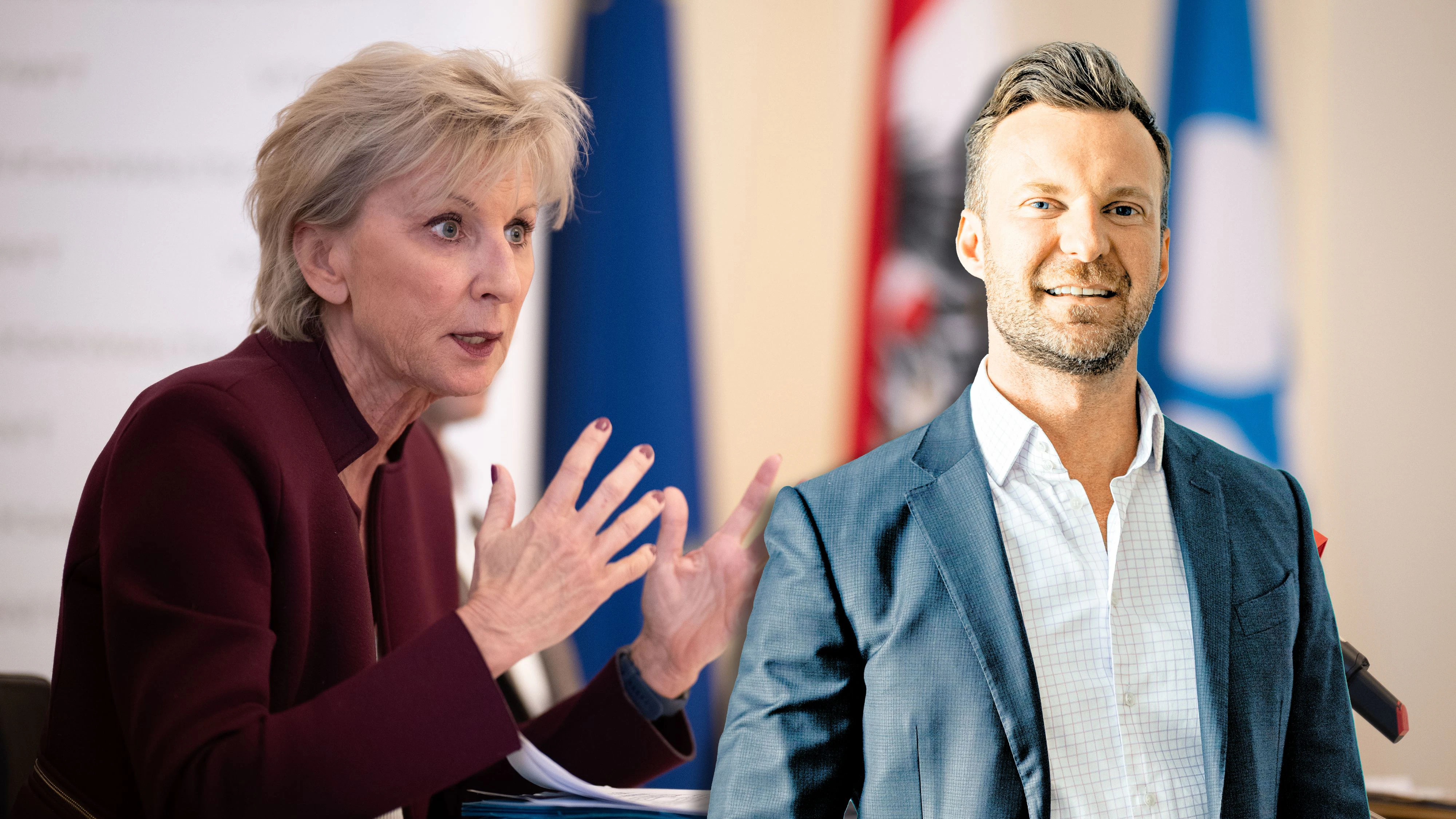 Volksanwältin Gaby Schwarz (VP) und der Präsident der  Vereinigung Österreichischer StrafverteidigerInnen (VÖStV) Philipp Wolm