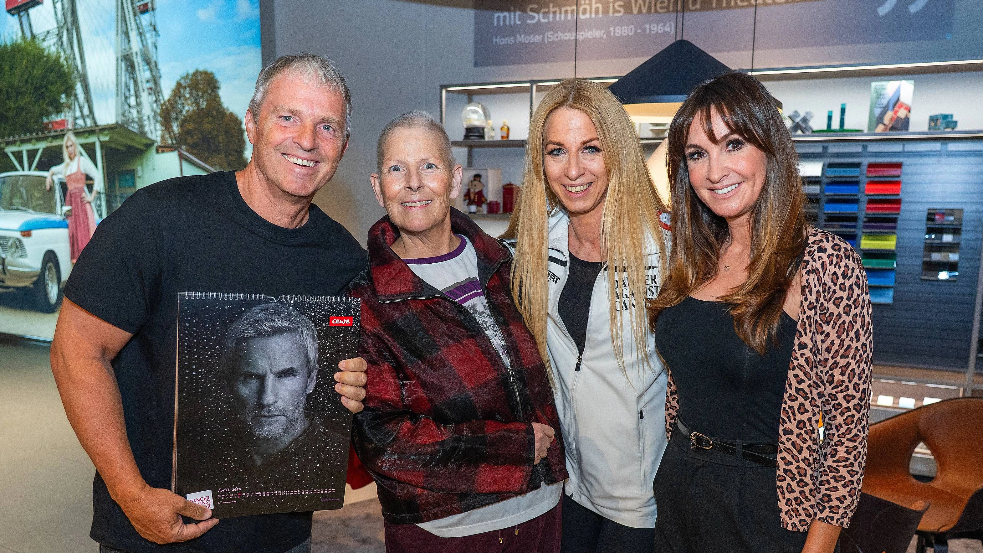 DAC Dancer against Cancer Kalenderpräsentation, BMW Wien Heiligenstadt, Wien, 25.3.2026, -  Andrea KDOLSKY, Manfred und Nelly BAUMANN, Yvonne RUEFF 