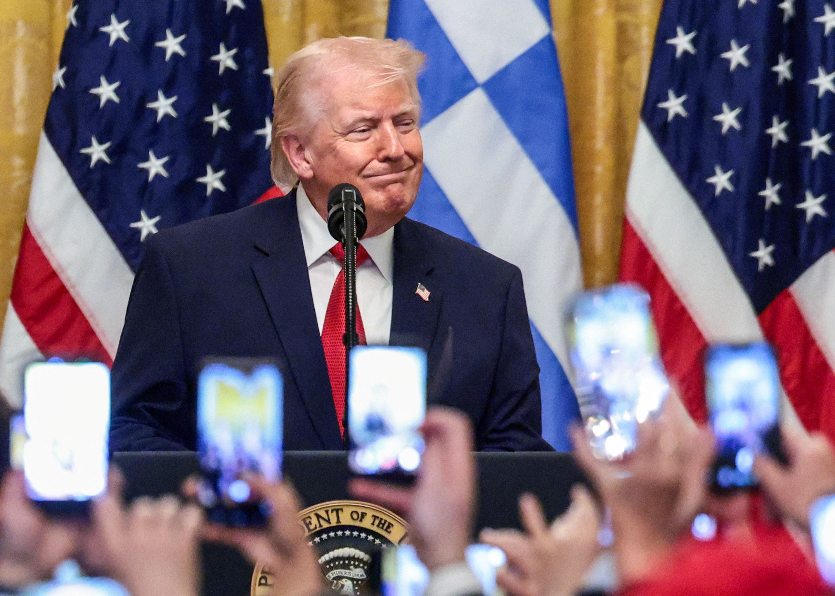 US-Präsident Donald Trump bei den Feierlichkeiten zum Griechischen Unabhängigkeitstag im Weißen Haus, 26. März 2026.