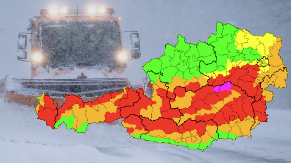 Heute.at - Warnstufe VIOLETT! Schnee-Walze überrollt Österreich