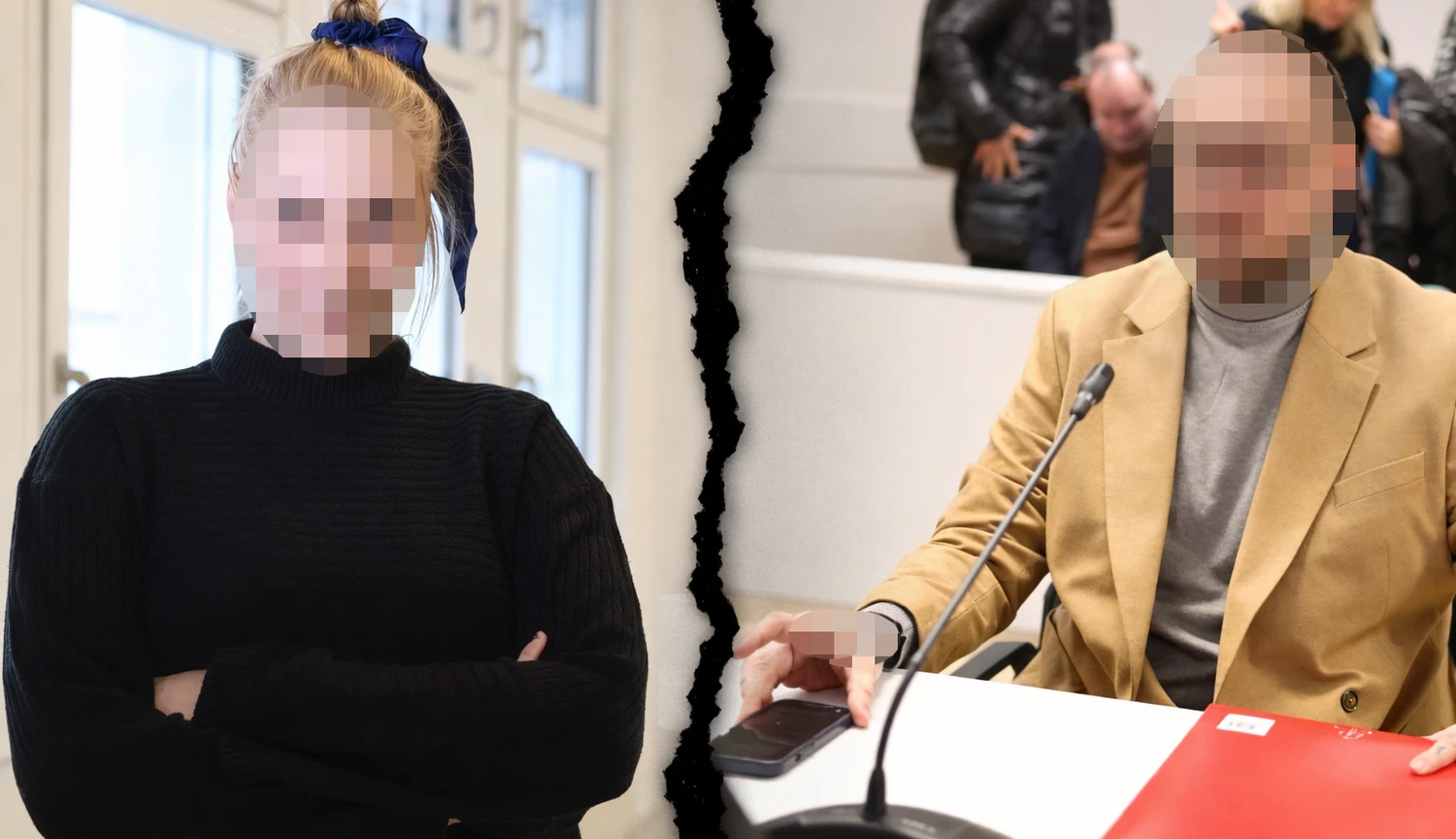 Frederika F. und Dennis B.  stehen sich im Gerichtssaal gegenüber – ein jahrelanger Konflikt, der nun vor Gericht endete.