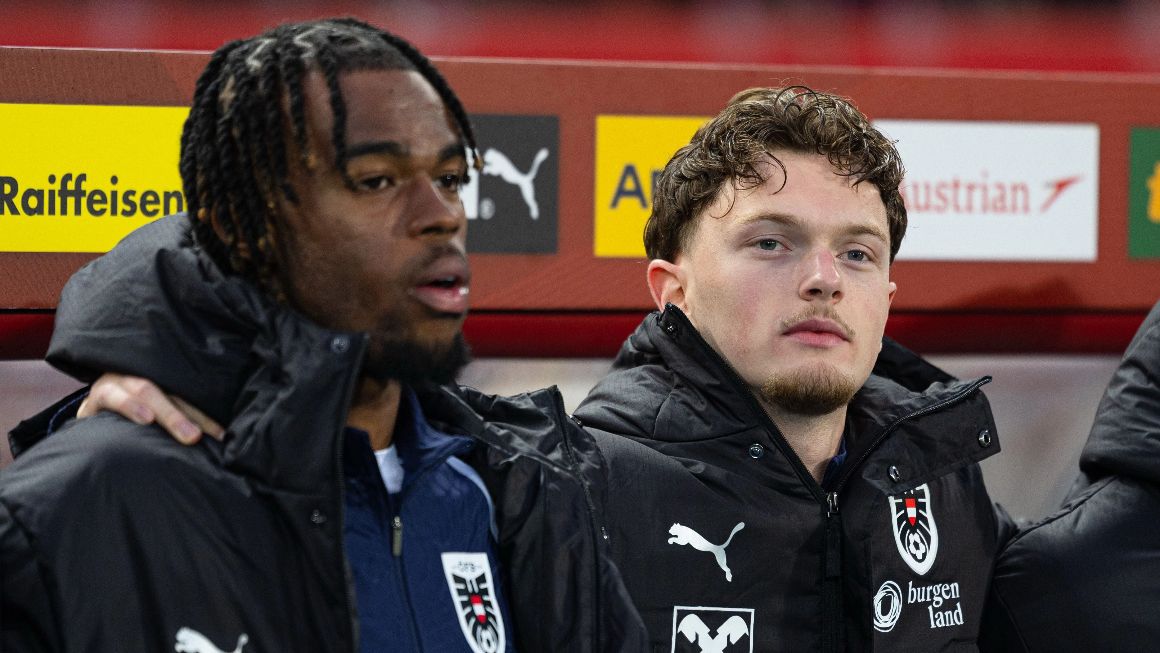 VIENNA,AUSTRIA,27.MAR.26 - SOCCER - OEFB international test match, Austria vs Ghana. Image shows Carney Chukwuemeka and Paul Wanner (AUT). Photo: GEPA pictures/ Kevin Kada