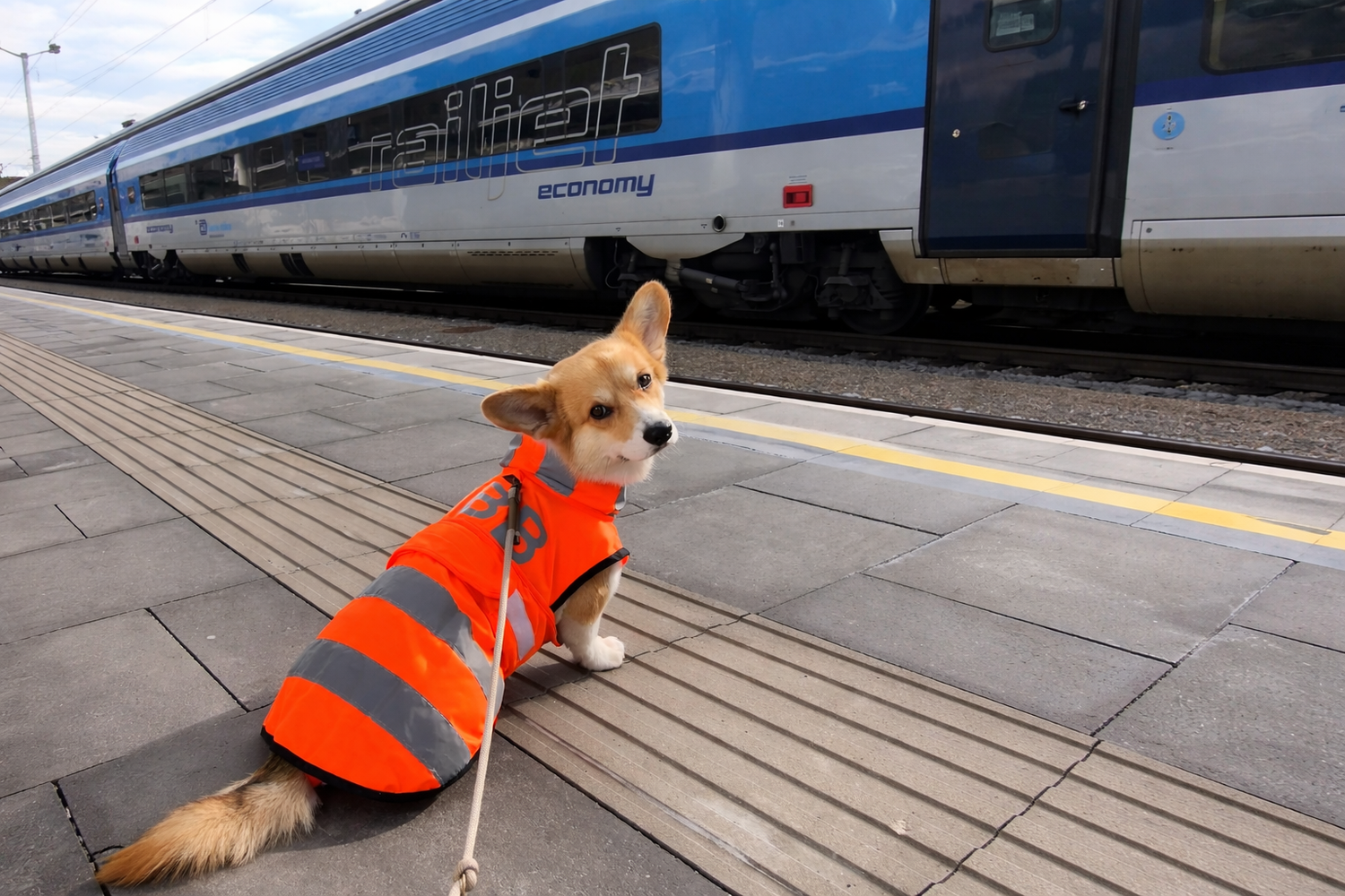 Corgi Yoda ist gerngesehener Gast am Bahnhof Mürzzuschlag.