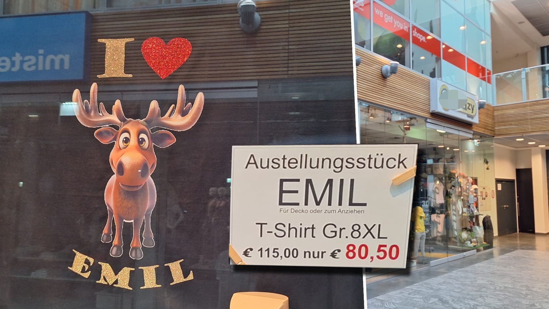 In Linz wird ein Emil-Shirt um 80 Euro verkauft - statt 115 Euro.