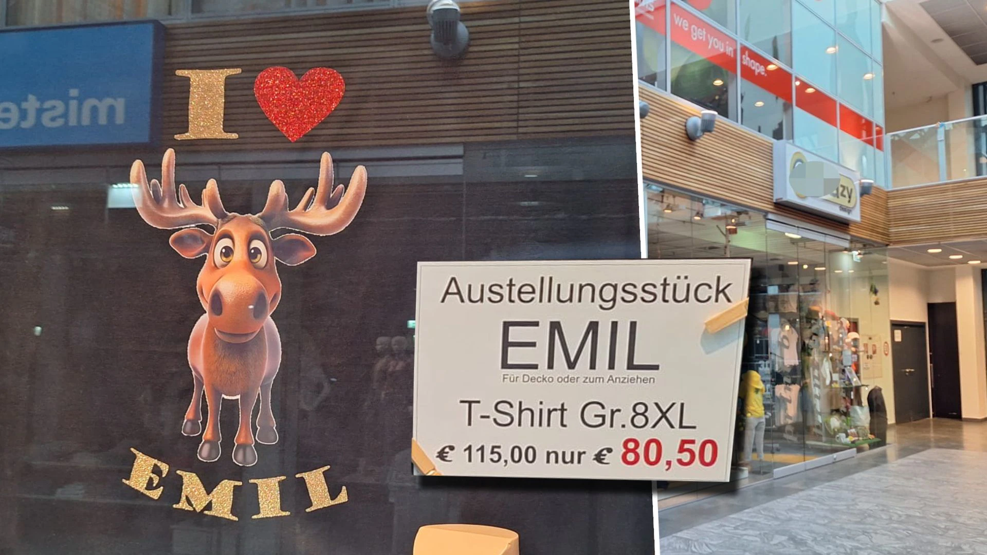 In Linz wird ein Emil-Shirt um 80 Euro verkauft - statt 115 Euro.