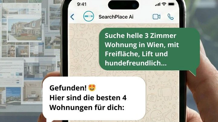 Ab sofort können Nutzerinnen und Nutzer dank SearchPlace.ai direkt über WhatsApp nach Immobilien suchen, Fragen stellen und Marktinformationen abrufen. 