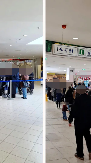 Neueröffnung Outlet-Shop Wien-Simmering: Großer Andrang, lange Schlangen und über 600 Geschenke locken zahlreiche Besucher ins Zentrum Simmering.