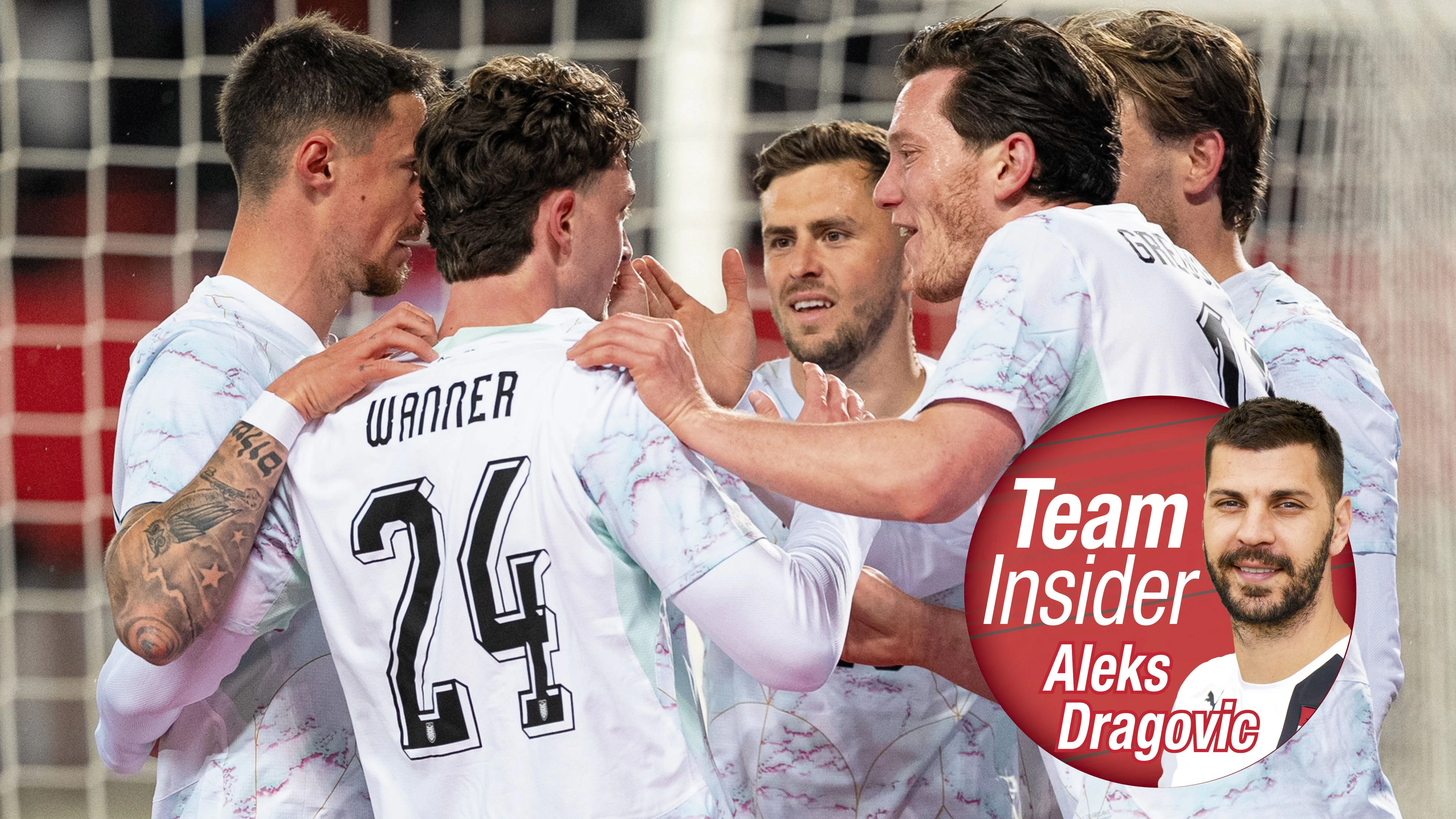 Jubel bei Österreichs Nationalteam nach dem 5:1 gegen Ghana