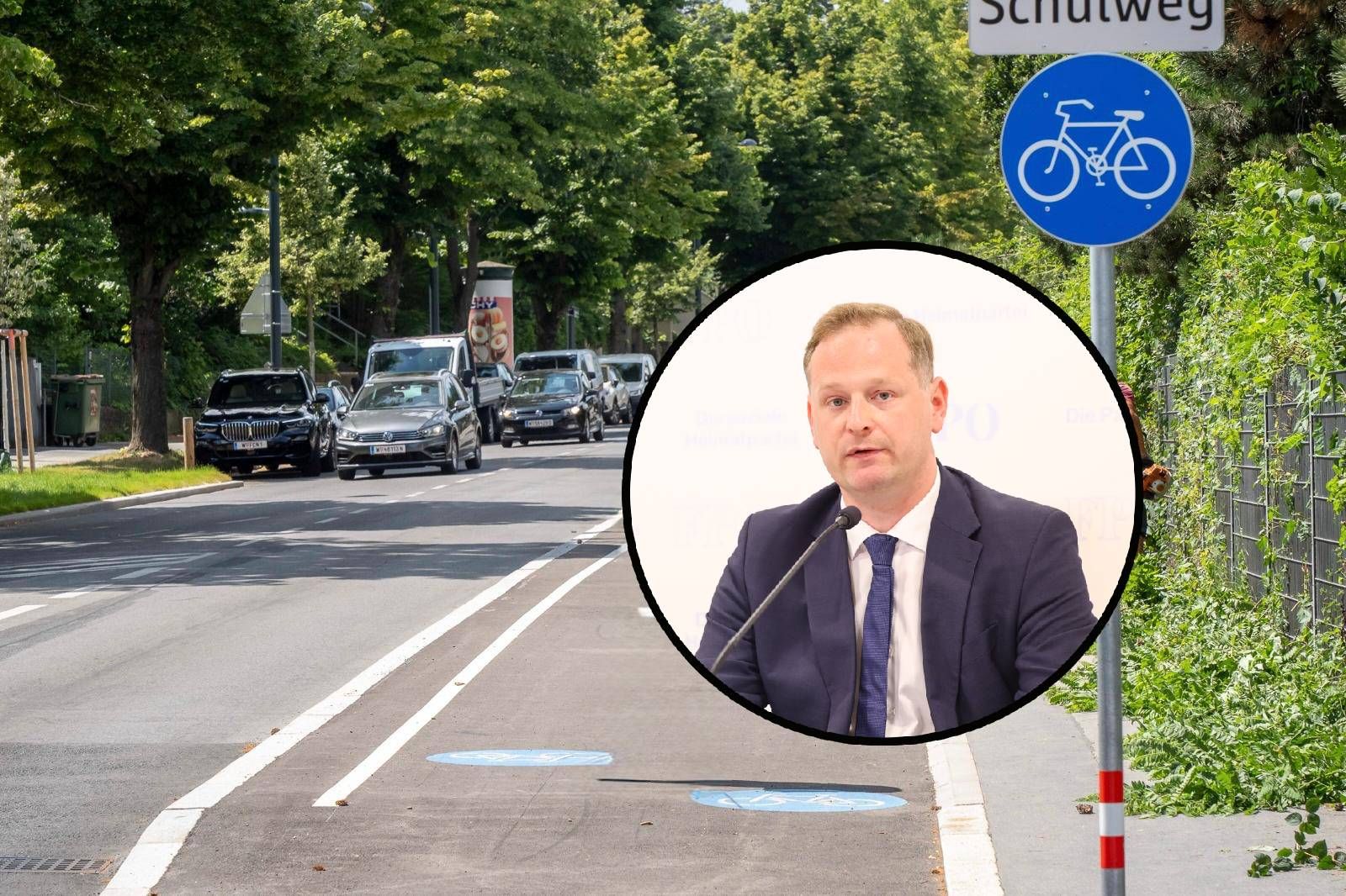 Klemens Resch fordert den Rückbau des Radwegs in der Krottenbachstraße.
