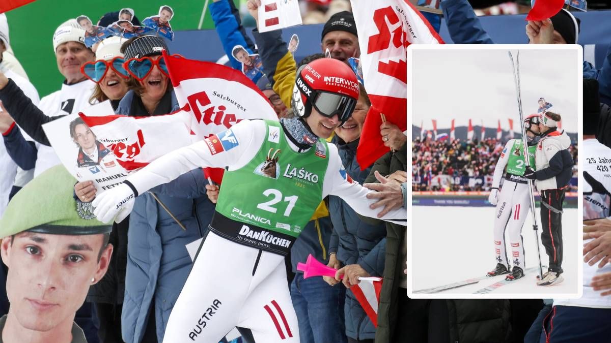 Manuel Fettner machte Lisa Eder in Planica einen Antrag. 