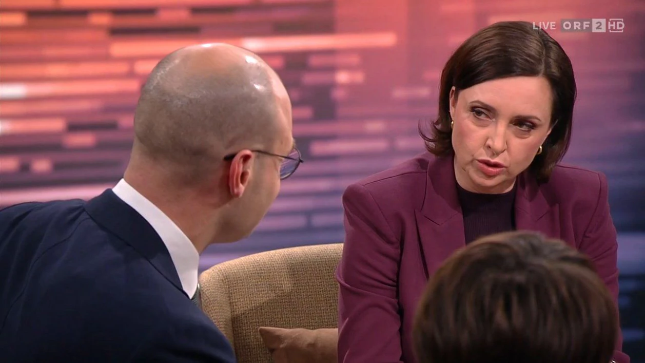 ORF-Moderatorin Susanne Schnabl drückte die "Stopptaste" im Wortgefecht zwischen Hammerl und Marchetti.