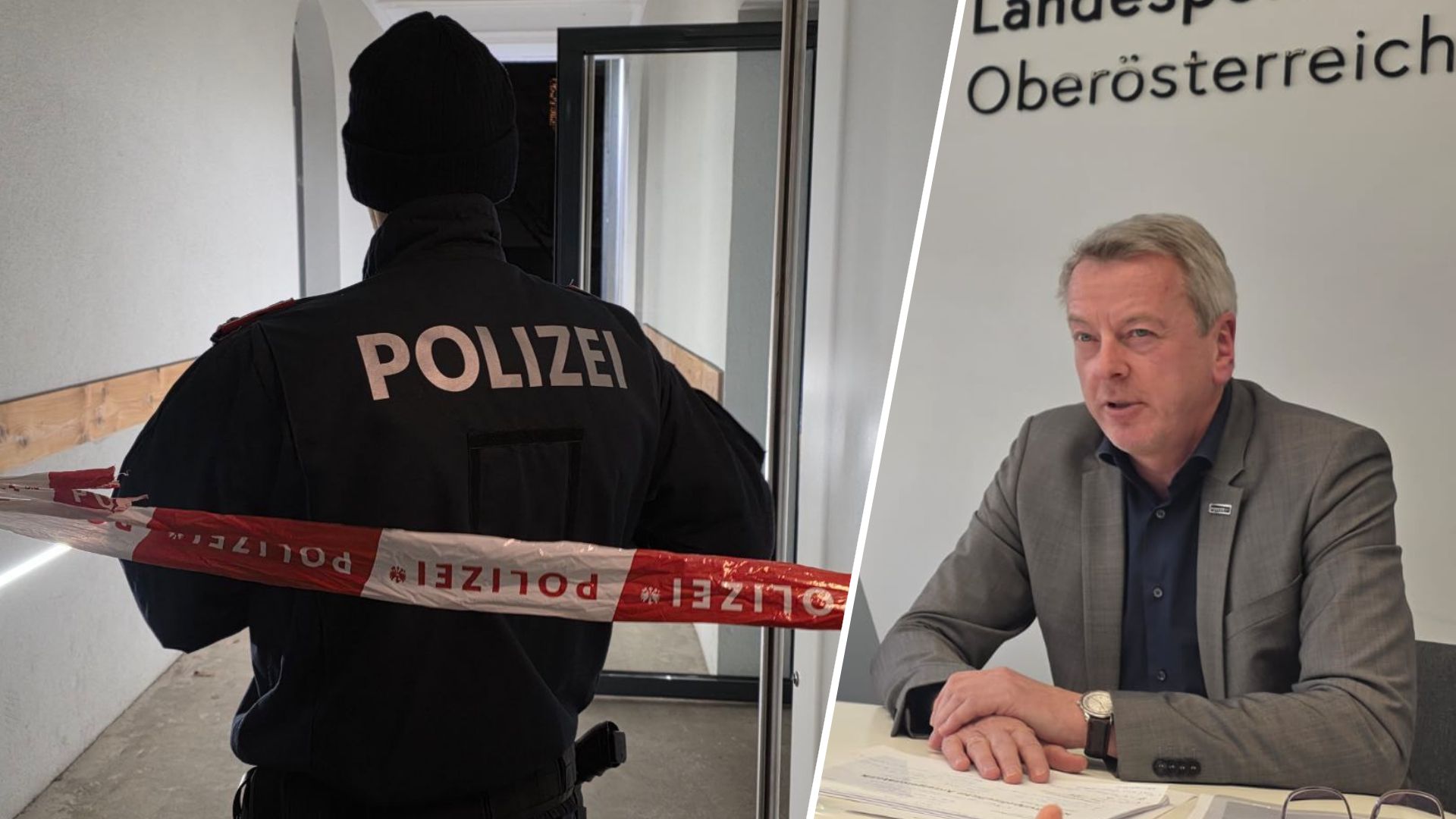 Am Rande einer Pressekonferenz äußerte sich LKA-Chef Gottfried Mitterlehner zum Makler-Mord in Linz.