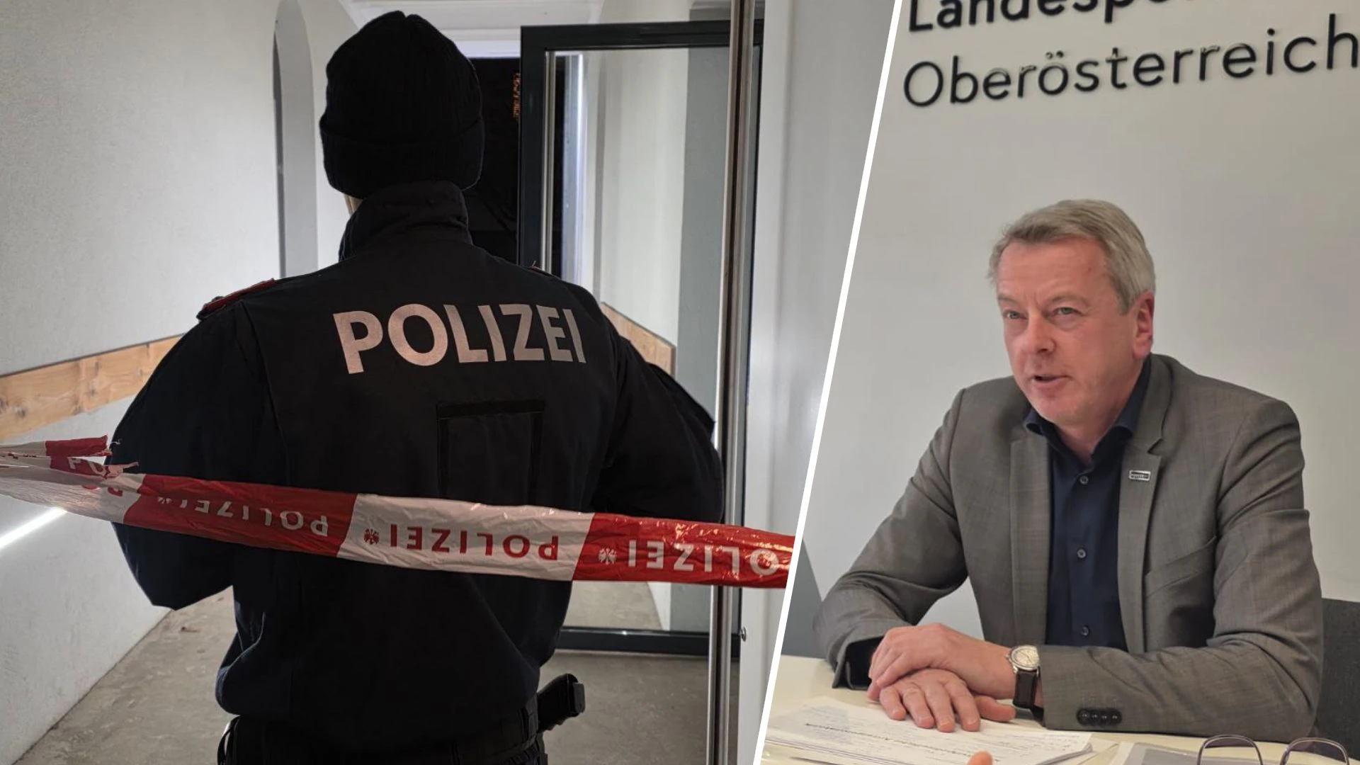 Am Rande einer Pressekonferenz äußerte sich LKA-Chef Gottfried Mitterlehner zum Makler-Mord in Linz.