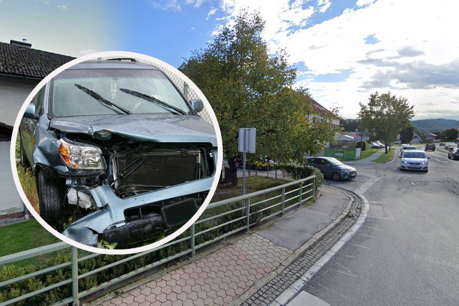 Das Unfallauto (Symbolbild) durchbrach den Zaun, rammte ein geparktes Fahrzeug und krachte in die Garage – der Lenker flüchtete.