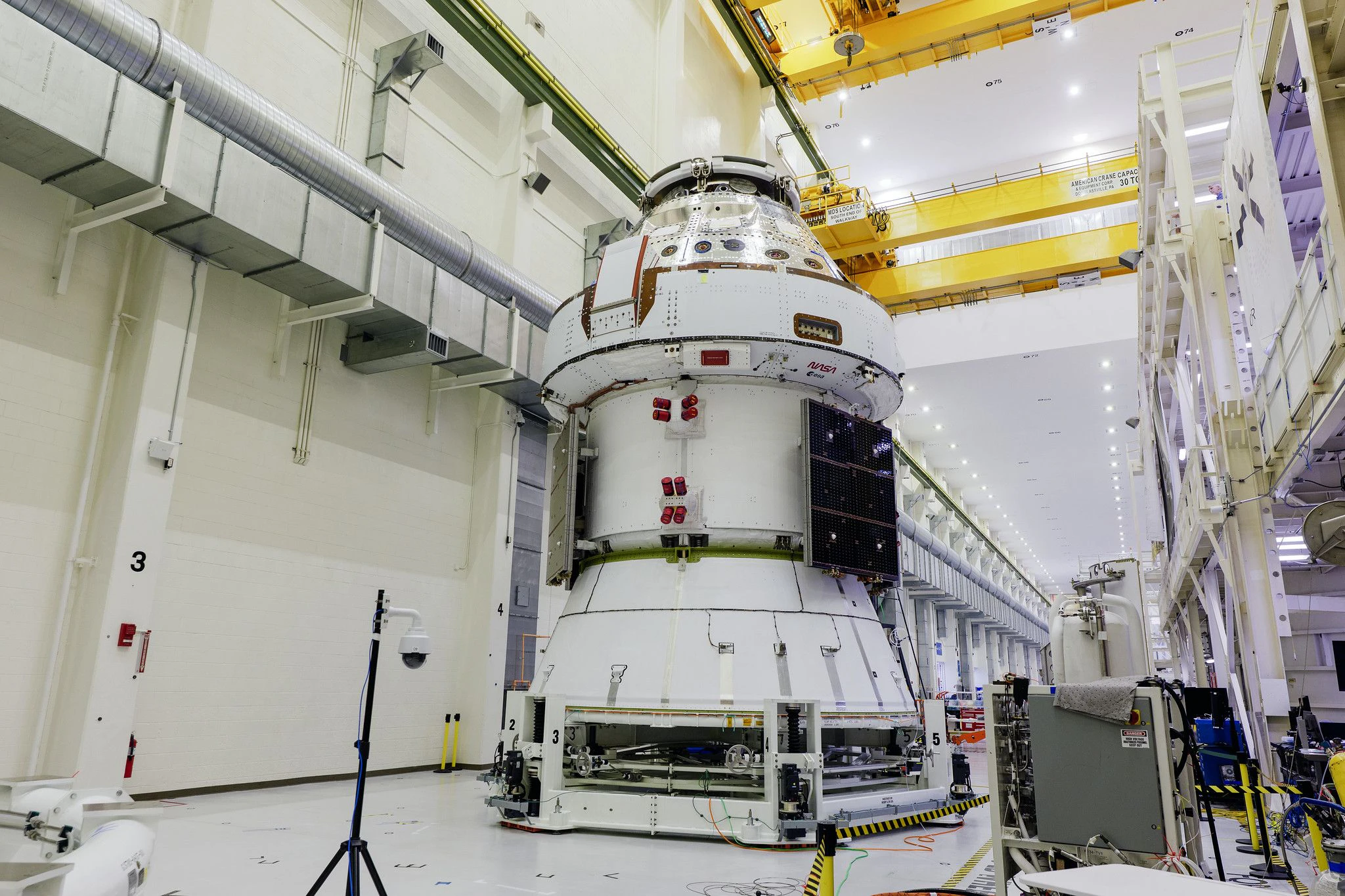 Im Orion Crew Modul werden die vier Astronauten die ganze Reise über beisammen sein