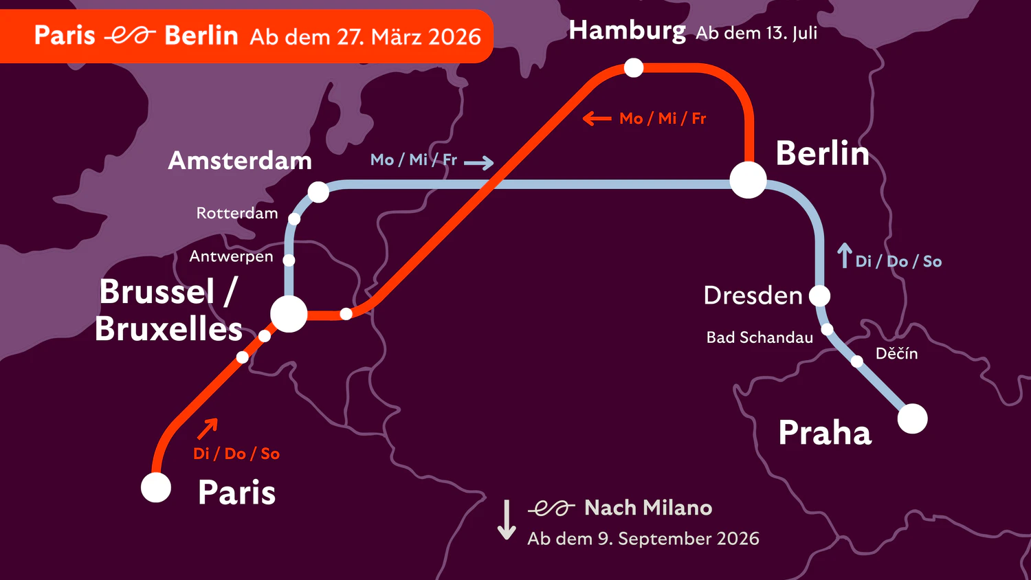 Das aktuelle Netz von European Sleeper. 