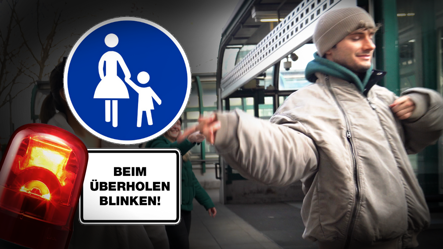 Ein Passant übte das Überholen – und meisterte es mit Bravour, Blinker inklusive!