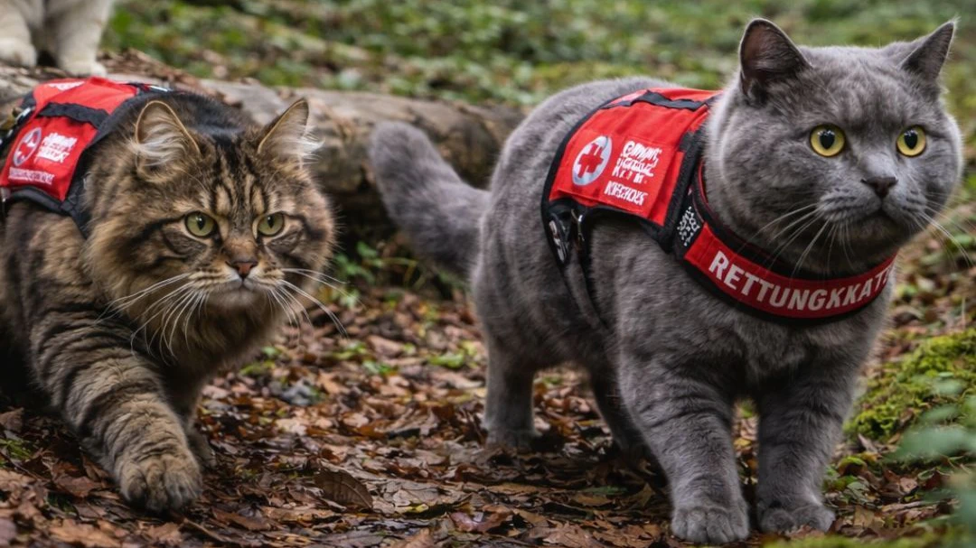 Flauschige Retter: So stellt sich das Rote Kreuz die "Suchkatzenstaffel" vor.
