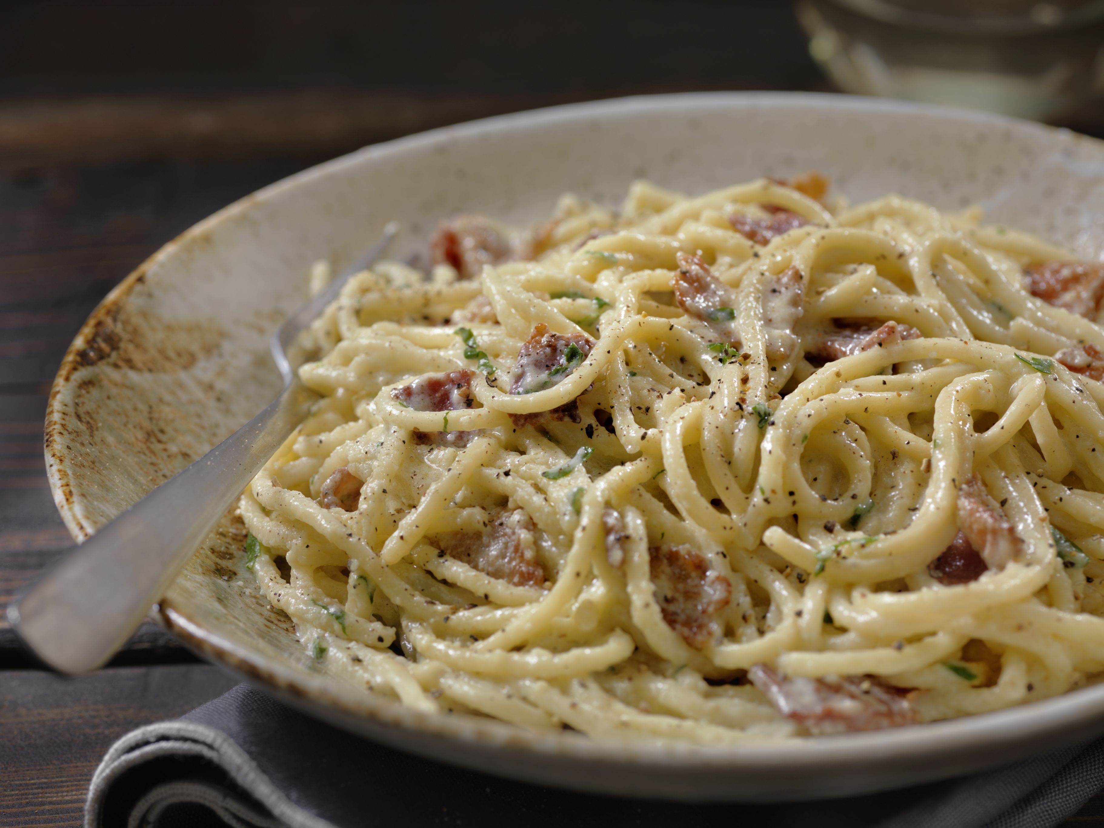 Spaghetti Carbonara ist in Italien die beliebteste Pasta.