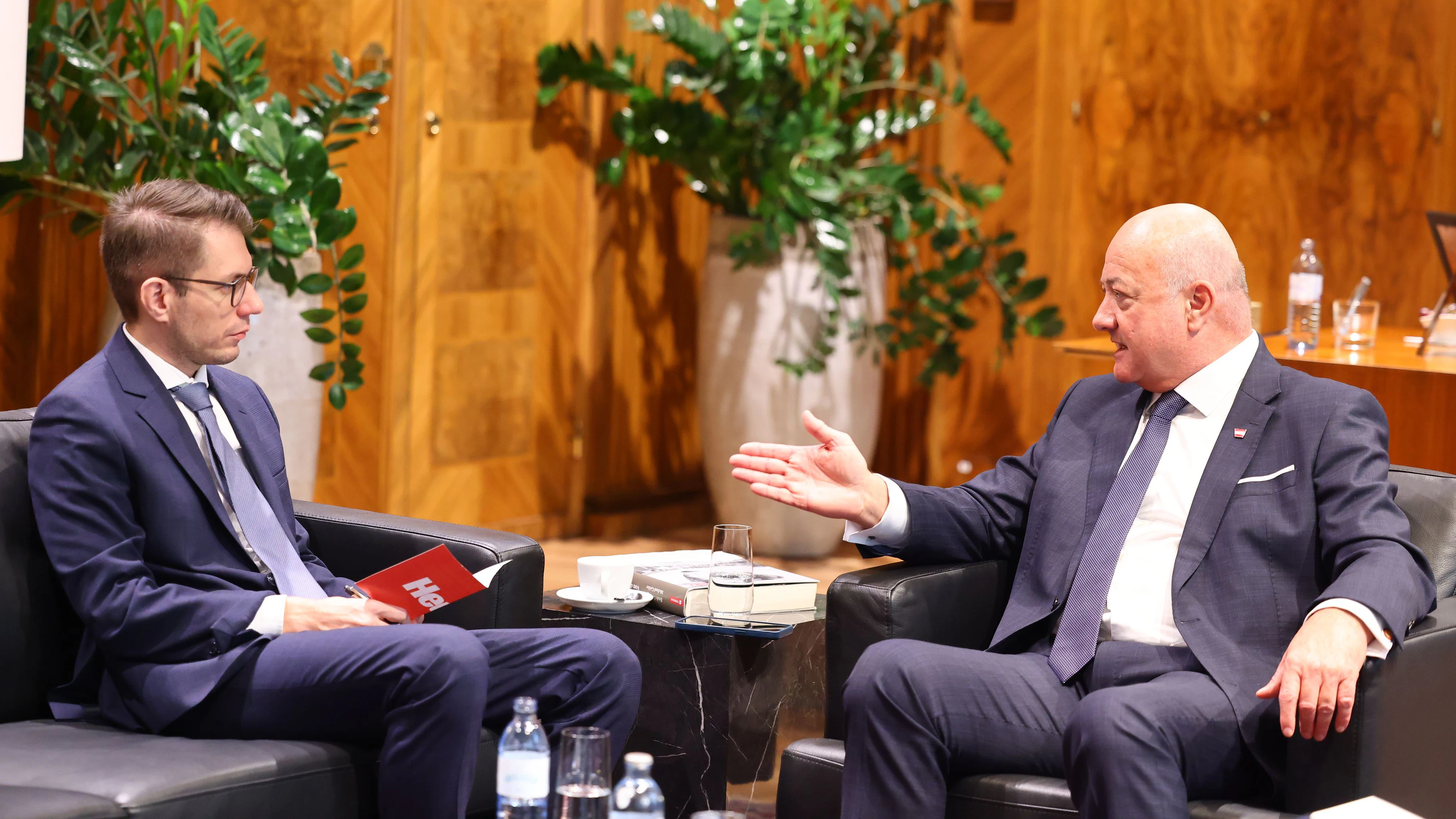 Stocker im Interview mit "Heute"-Chefredakteur Clemens Oistric