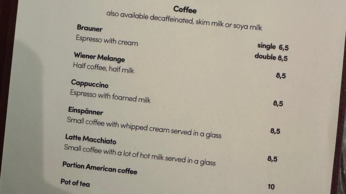 Preisschock im Café