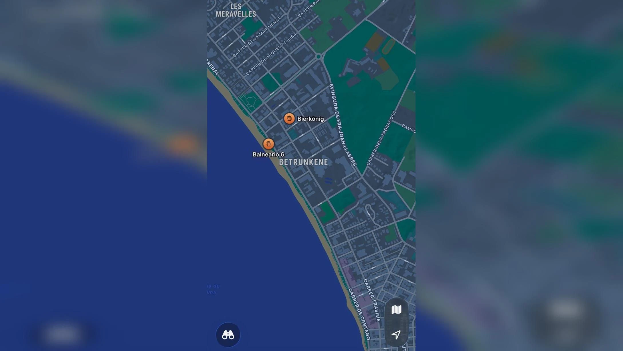 Apple Maps hat den Ballermann auf Mallorca in "Betrunkene" umbenannt. 