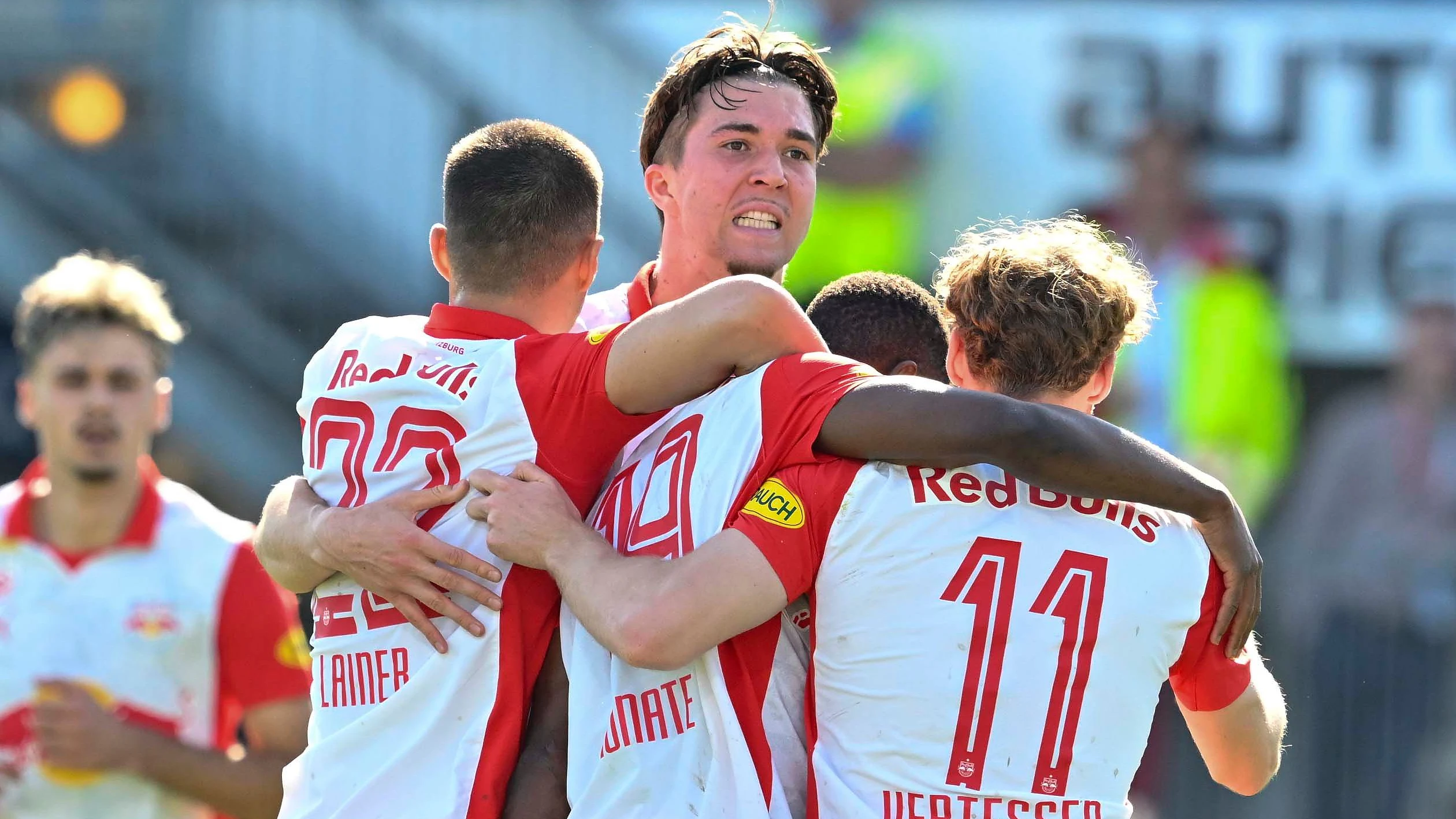 Jubel bei den Salzburgern nach dem Doppelschlag. 